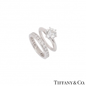 Tiffany & Co. Platinum Diamond Ring 1.61ct I/VS2 XXX With A Full Diamond Eternity Ring Tiffany & Co. Platinum Diamond Ring 1.61ct I/VS2 XXX With A Full Diamond Eternity Ring
